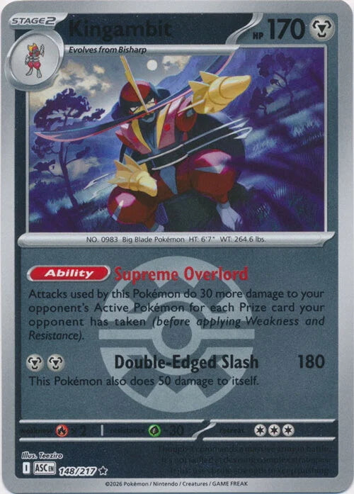 Ascended Heroes Kingambit #148/217 Pokeball Reverse Holo
